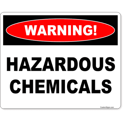 Warning Hazardous Chemicals Full Color Sign | 8" x 10"