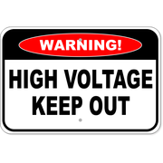 Warning High Voltage 12" x 18" Aluminum Sign