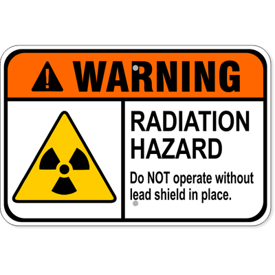 Warning Radiation Hazard Aluminum Sign | 12" x 18"