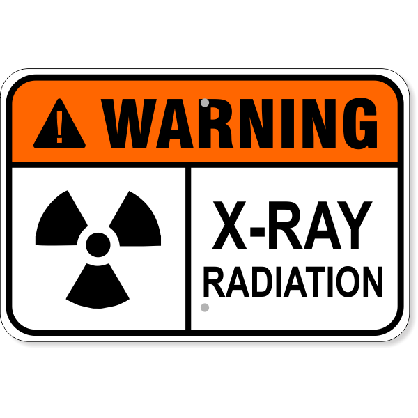 Warning X-Ray Radiation 12" x 18" Aluminum Sign