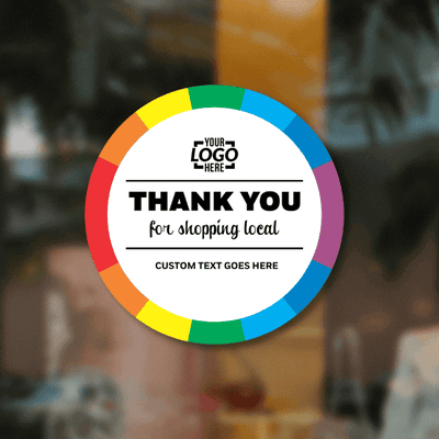 Thank You for Shopping Local 6" Business Reopening Window Decal - alternate view