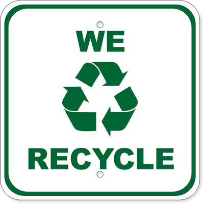 We Recycle Aluminum Sign | 12" x 12"