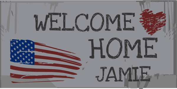 Welcome Home 2" x 4" Custom Americana Banner 