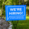 Custom We're Hiring Bubble Yard Sign - Blue Lifestyle