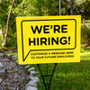 Custom We're Hiring Bubble Yard Sign - Yellow Lifestyle