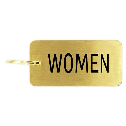 Women's Restroom Brass Key Chain