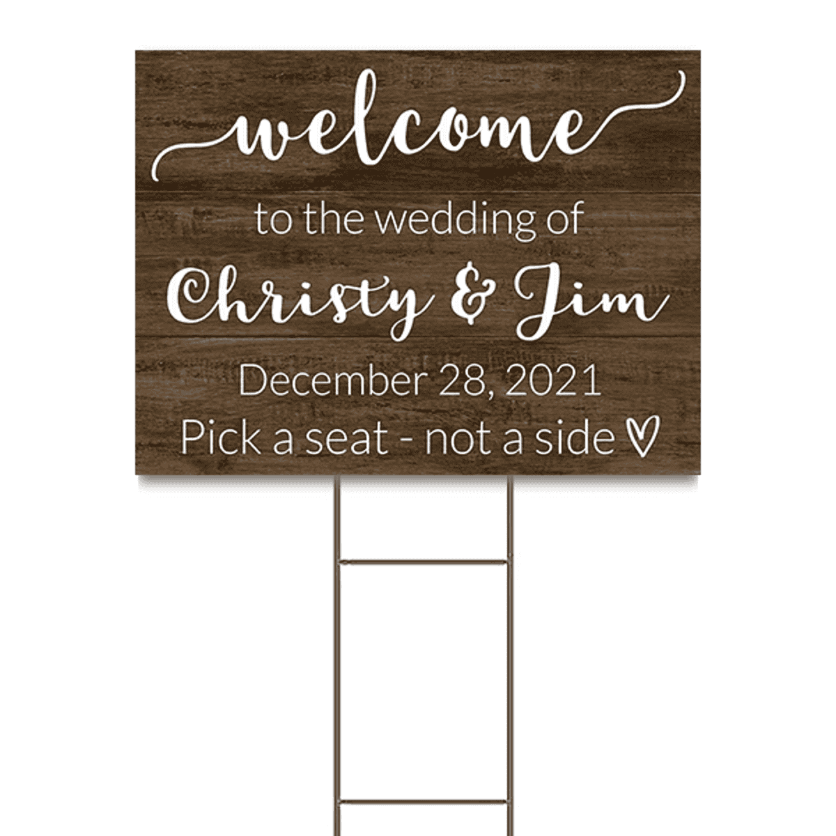 Wooden Welcome Wedding Yard Sign
