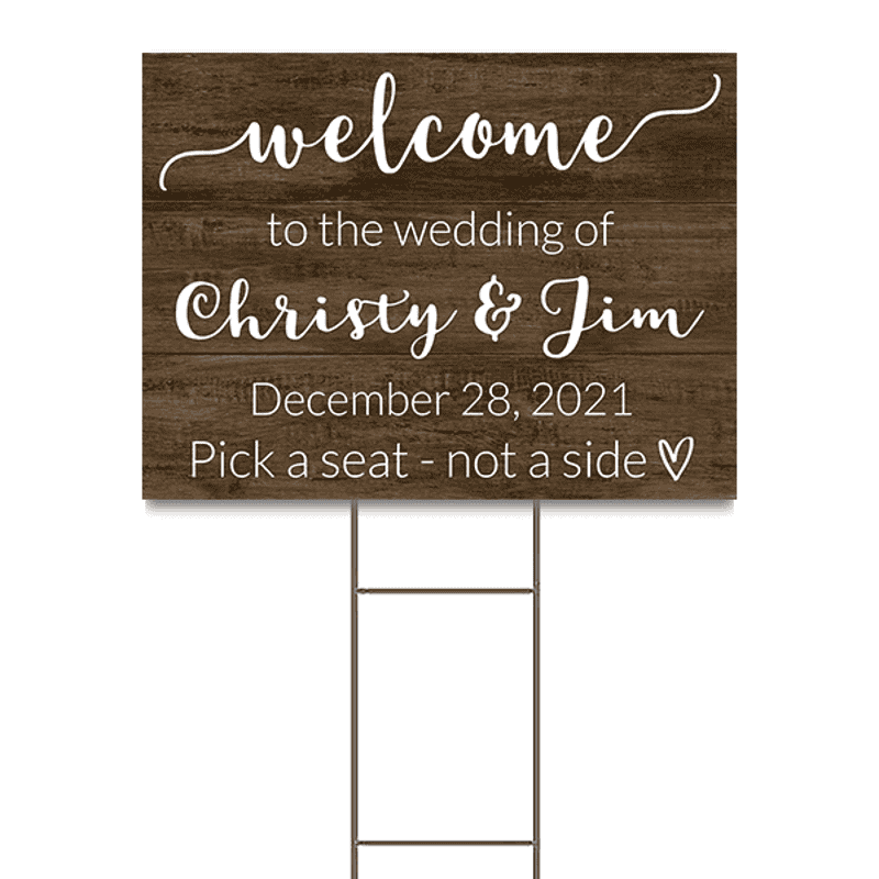Wooden Welcome Wedding Yard Sign