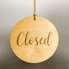 Elegant Script Wood Engraved Open Sign
