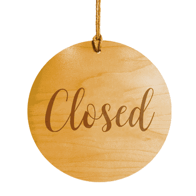 Elegant Script 8" Wood Engraved Open Sign - alternate view