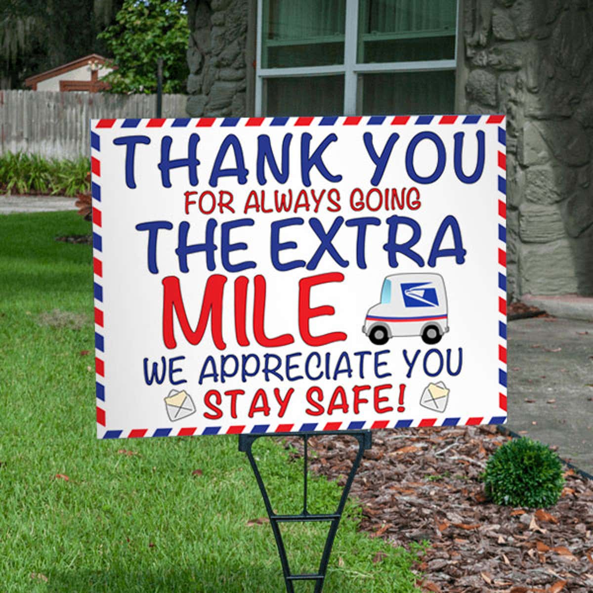Thank You Postal Workers Appreciation Yard Sign