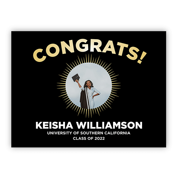 Sunburst Graduation Yard Sign