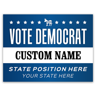Custom Vote Democrat Political Yard Sign - alternate view