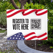 Register to Vote Here Custom QR Code Political Yard Sign