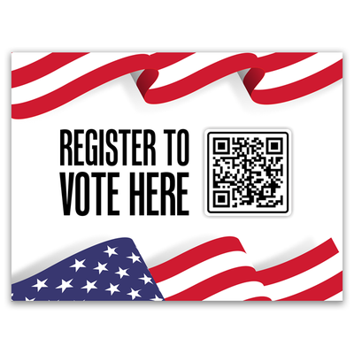 Register to Vote Here Custom QR Code Political Yard Sign - alternate view
