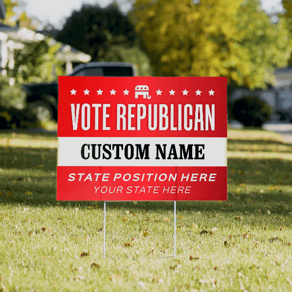 Custom Vote Republican Political Yard Sign