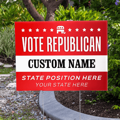 Custom Vote Republican Political Yard Sign