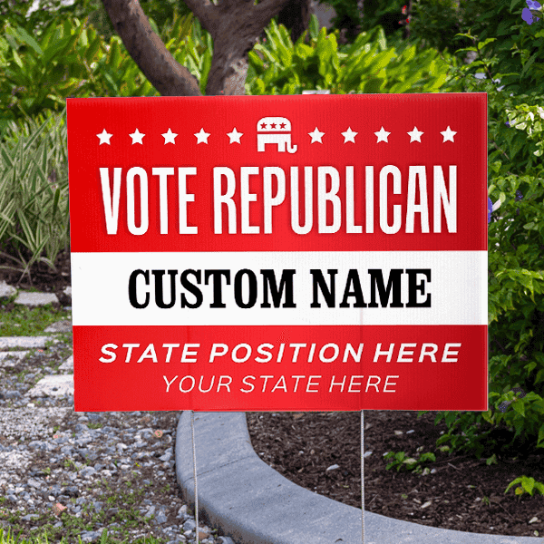 Custom Vote Republican Political Yard Sign