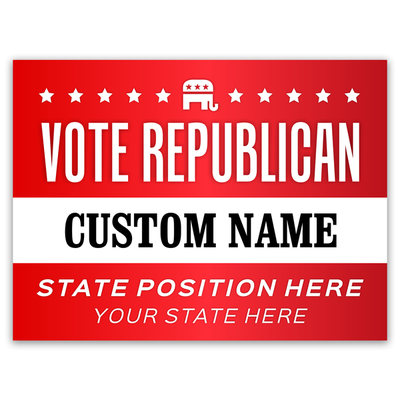 Custom Vote Republican Political Yard Sign - alternate view