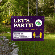 Let's Party Socially Distant Mardi Gras Yard Sign