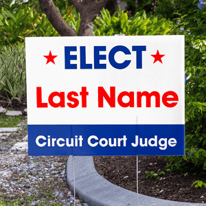 Basic Election Yard Sign Next to Pavement