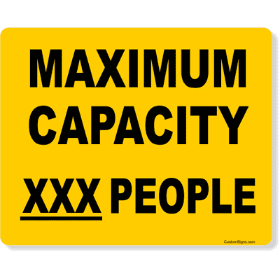 Yellow Custom Text Maximum Capacity Full Color Sign | 8" x 10"