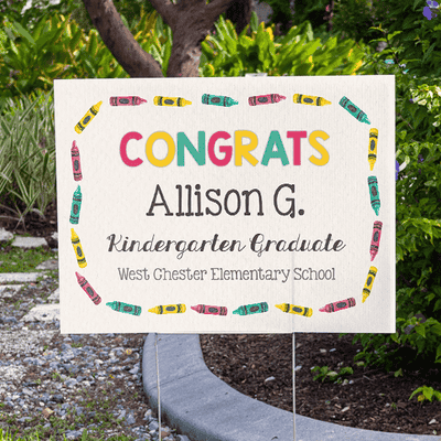 Congrats Kindergarten Graduate Custom Yard Sign - alternate view