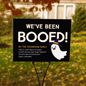 We've Been Booed with Laughing Ghost Custom Halloween Yard Sign Lifestyle