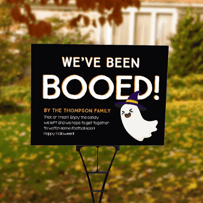 We've Been Booed with Laughing Ghost Custom Halloween Yard Sign - alternate view