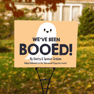 We've Been Bood with Cute Ghost Custom Halloween Yard Sign Lifestyle