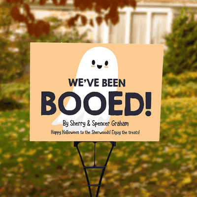 We've Been Bood with Cute Ghost Custom Halloween Yard Sign - alternate view
