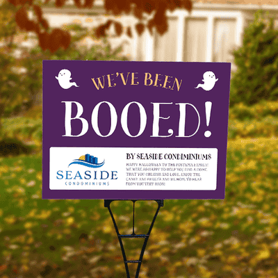 We've Been Booed with Custom Logo Yard Sign - alternate view