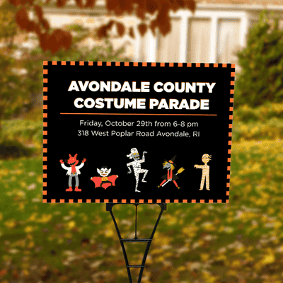 Custom Halloween Event Yard Sign - alternate view