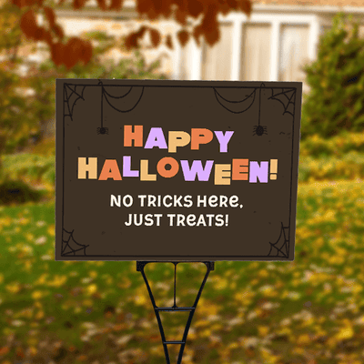 No Tricks Just Treats Halloween Yard Sign - alternate view