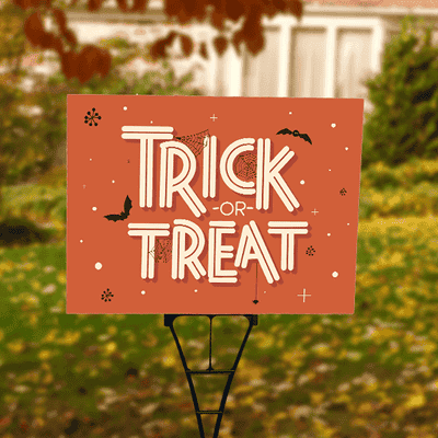 Trick or Treat Halloween Yard Sign - alternate view