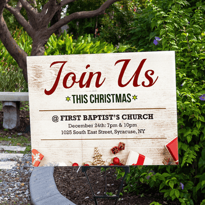 Join Us This Christmas Holiday Yard Sign