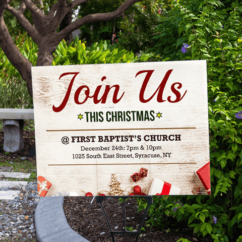 Join Us This Christmas Holiday Yard Sign