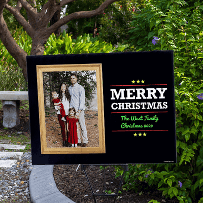 Merry Christmas Frame Holiday Yard Sign