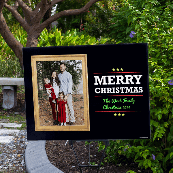 Merry Christmas Frame Holiday Yard Sign
