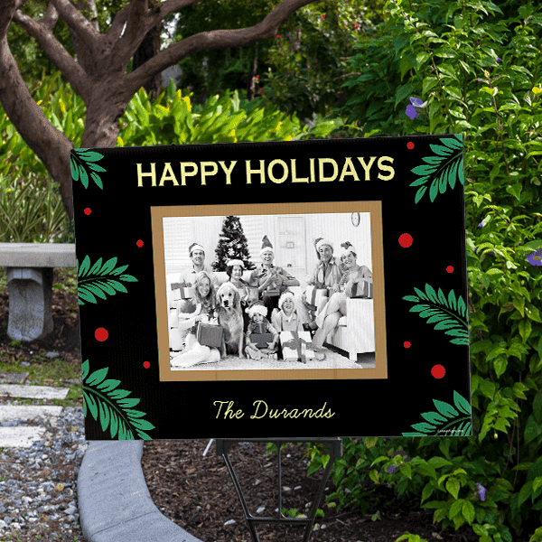 Poinsettia Holiday Yard Sign