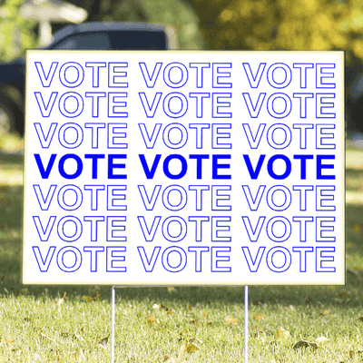 Thank You Bag Style Blue "Vote" Yard Sign | 18" x 24"