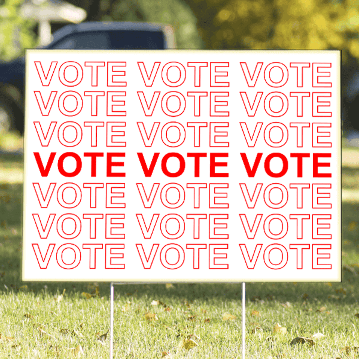Thank You Bag Style Red "Vote" Yard Sign | 18" x 24"