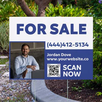 For Sale Real Estate Yard Sign with QR Code - alternate view