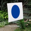 Blue Dot Yard Sign|Democrat Vote Blue 2024 Sign next to stairs