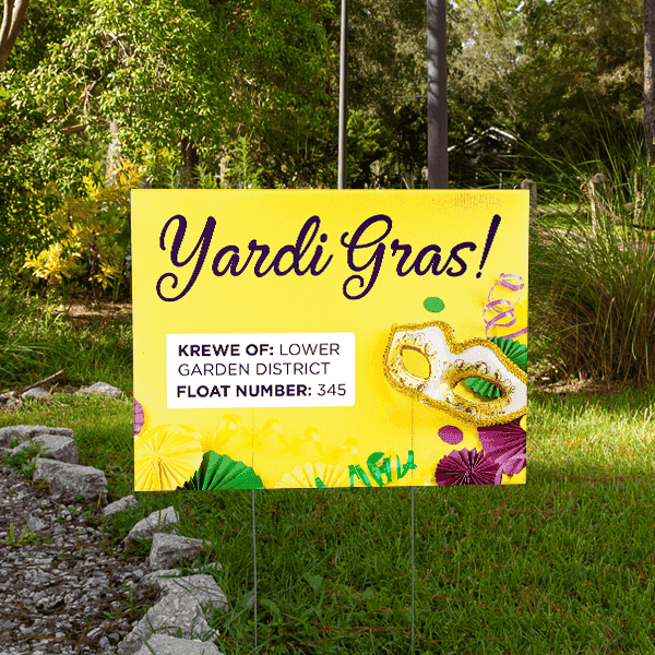 Yardi Gras Custom Yard Sign