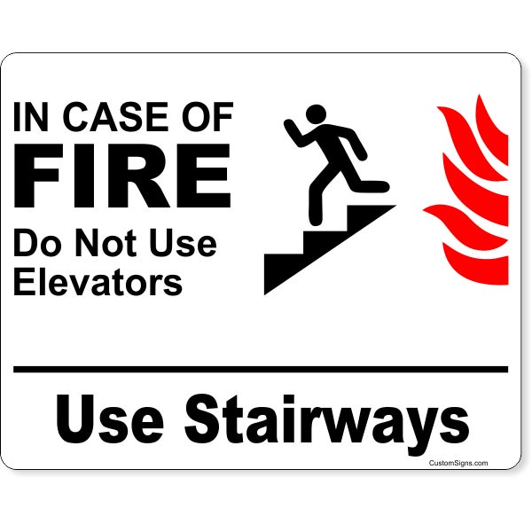 In Case of Fire Stairway Sign