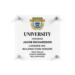 Clear acrylic sign with printed logo